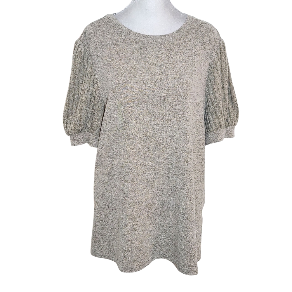 Automet Tan Short Sleeve Top Size Large NWOT